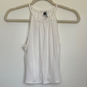 H&M White Textured Tank Top